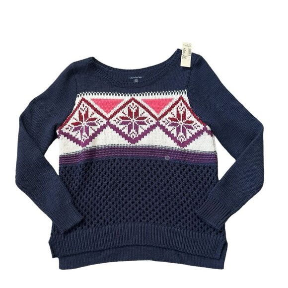 American Eagle Fair Isle Nordic Wool Blend Sweater Size Extra Large NWT - Picture 1 of 8